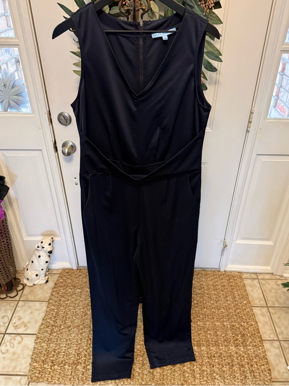 Antoni Milani Minimalist Navy Blue Sleeveless Jumpsuit 1 Piece Large Long